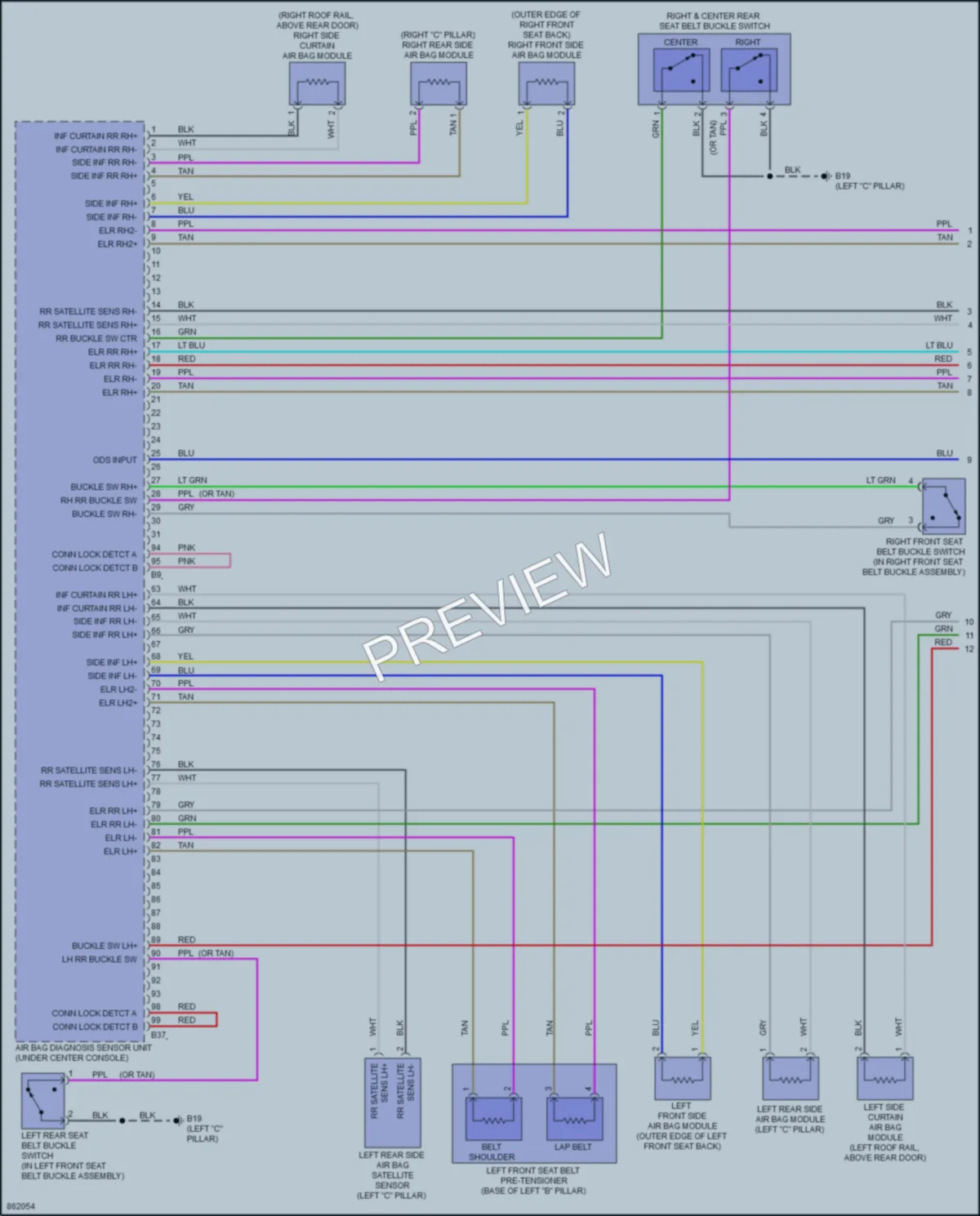 2024 Nissan Versa Supplemental Restraints wiring diagram preview