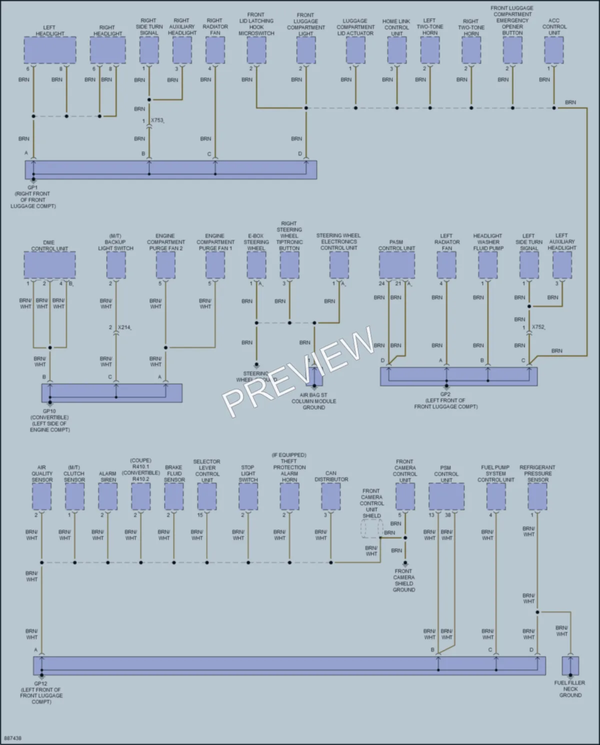 2024 Porsche 718Boxster Ground Distribution wiring diagram preview