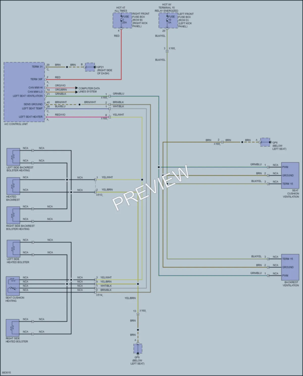 2024 Porsche 718Boxster Power Seats wiring diagram preview