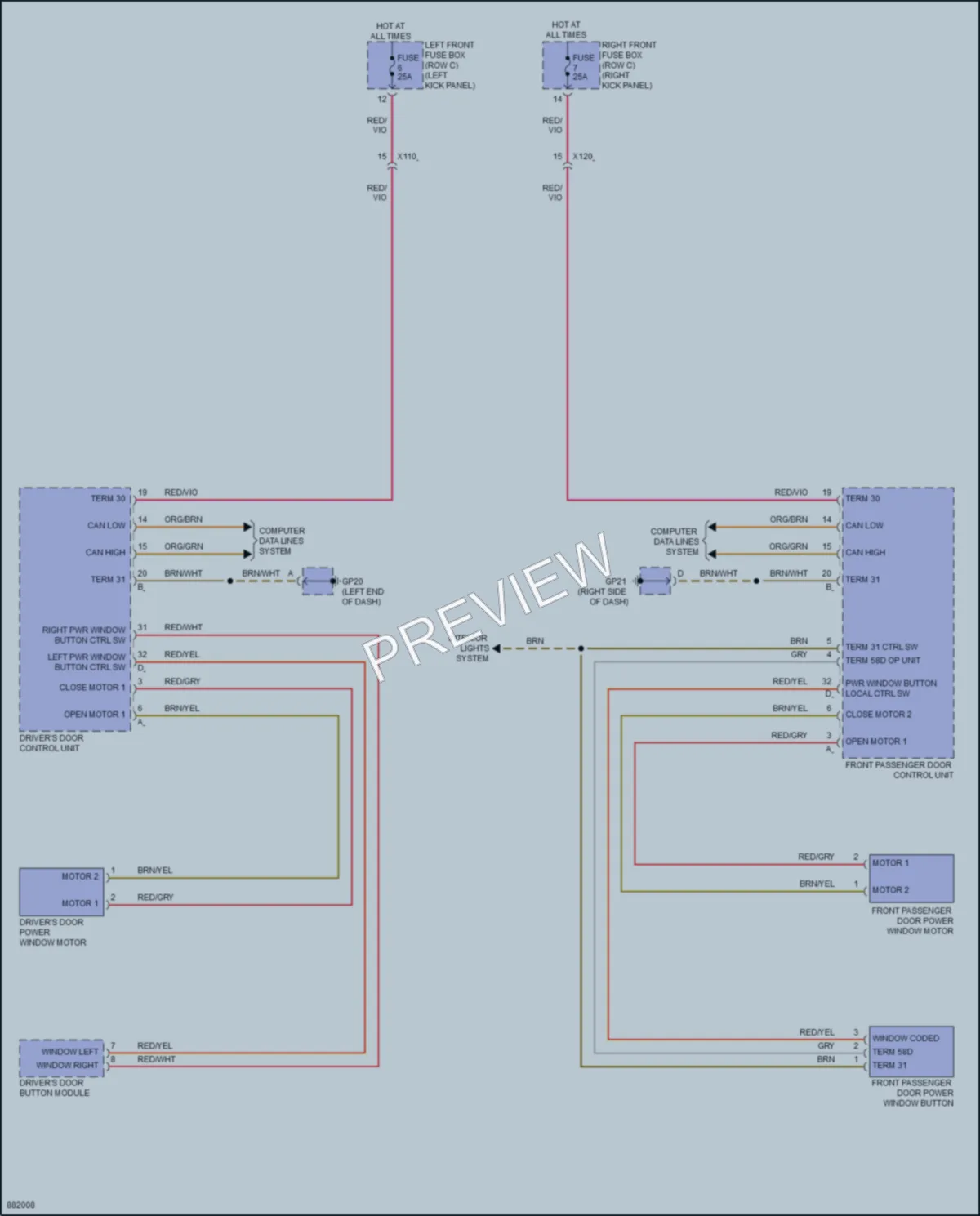 2024 Porsche 718Boxster Power Windows wiring diagram preview