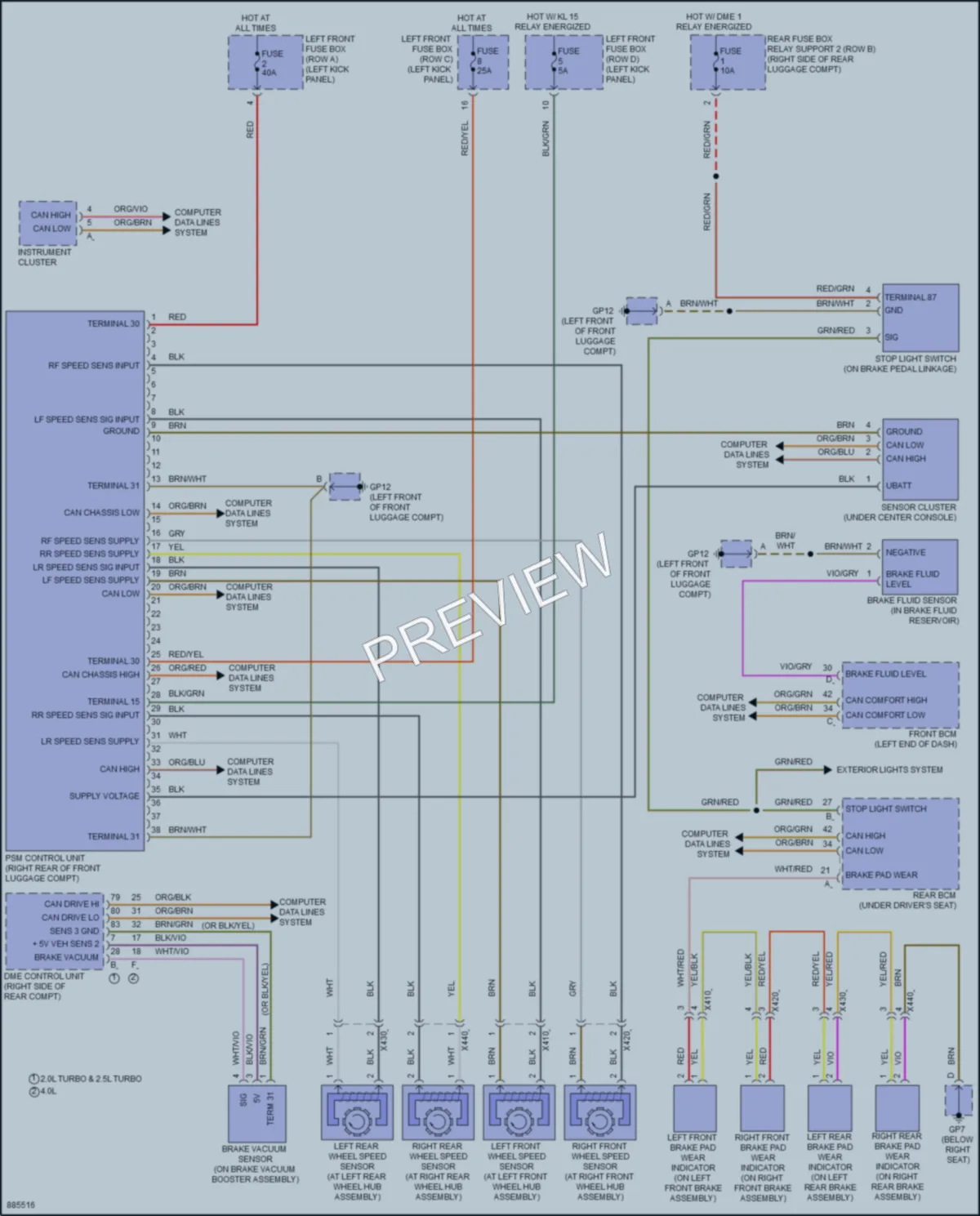 2024 Porsche 718Cayman Anti Lock Brakes wiring diagram preview