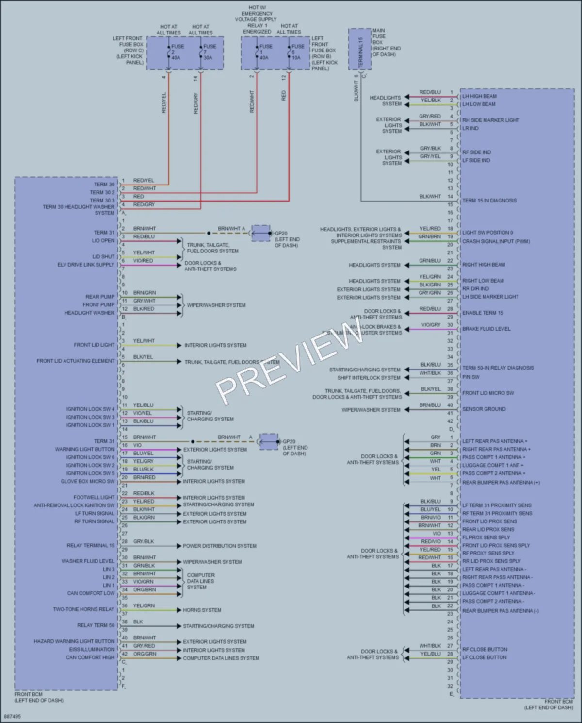 2024 Porsche 718Cayman Body Control Modules wiring diagram preview