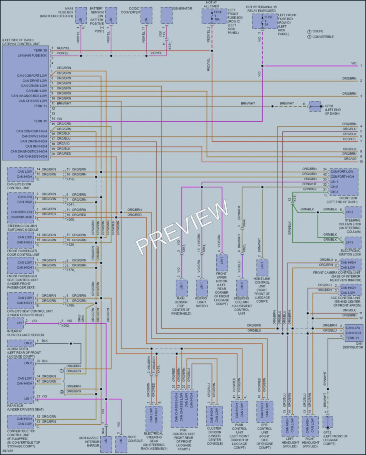 2024 Porsche 718Cayman Computer Data Lines wiring diagram preview