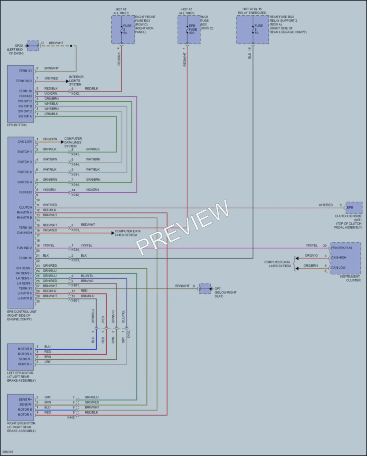 2024 Porsche 718Cayman Shift Interlock wiring diagram preview