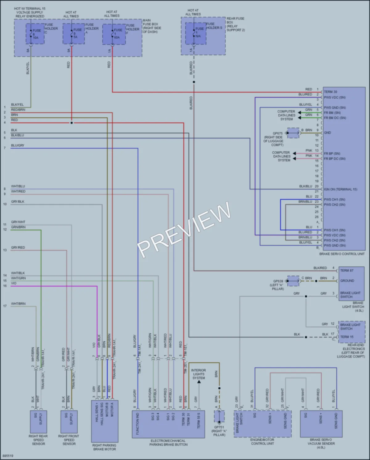 2024 Porsche 911 Anti Lock Brakes wiring diagram preview