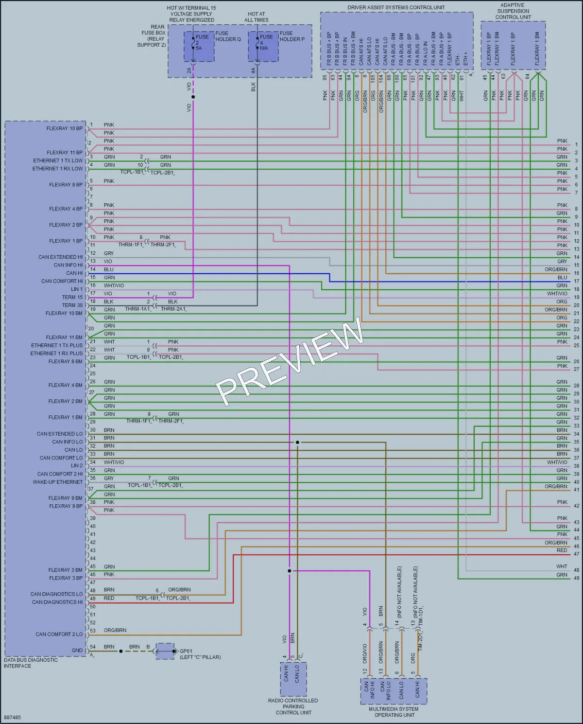 2024 Porsche 911 Computer Data Lines wiring diagram preview