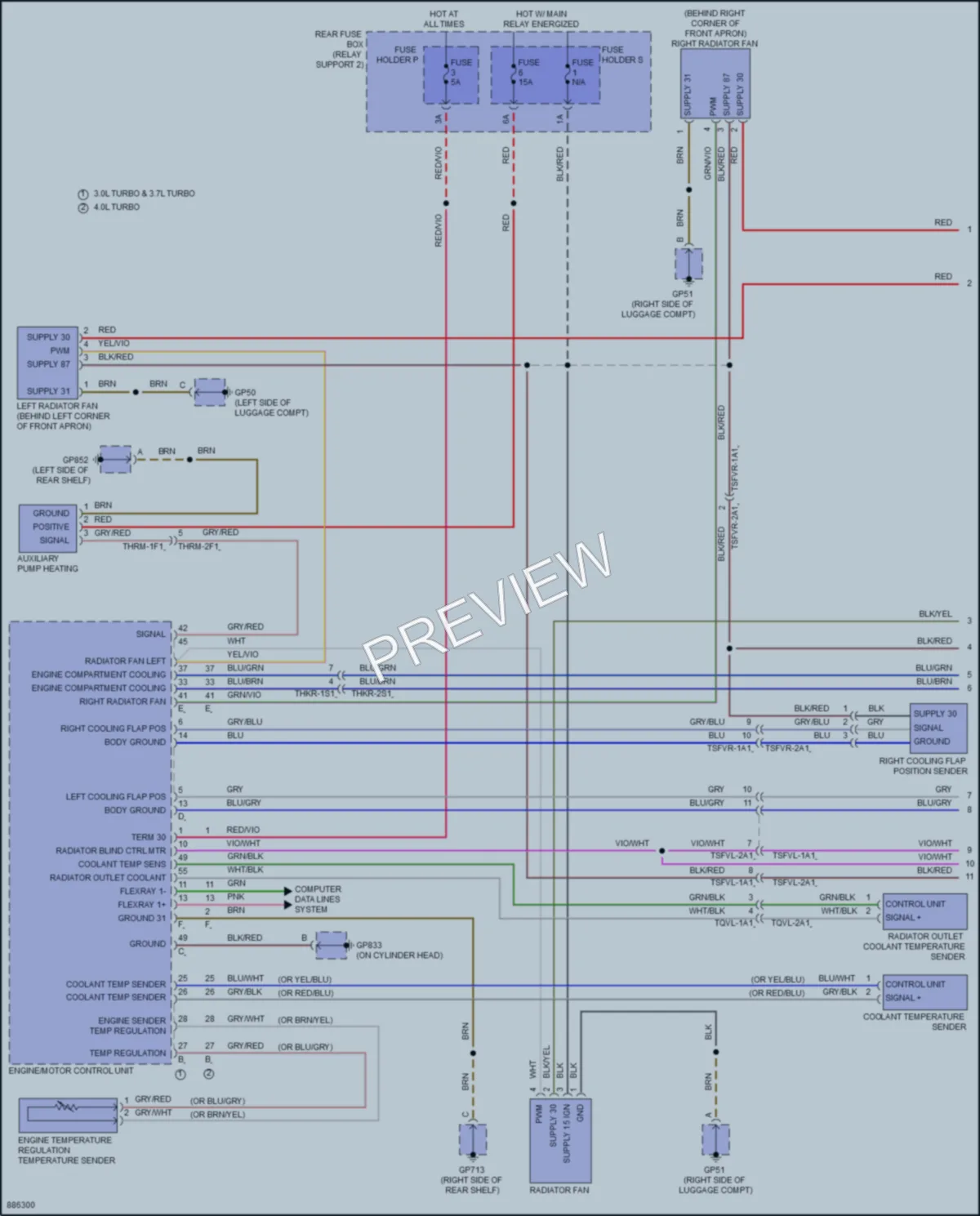 2024 Porsche 911 Cooling Fan wiring diagram preview
