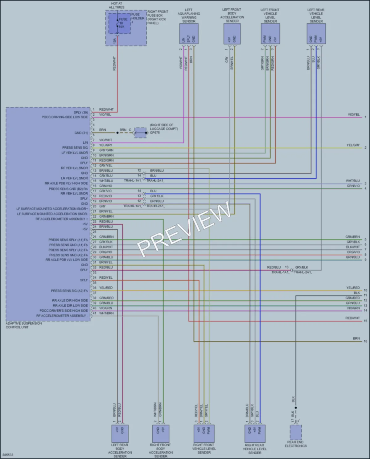 2024 Porsche 911 Electronic Suspension wiring diagram preview