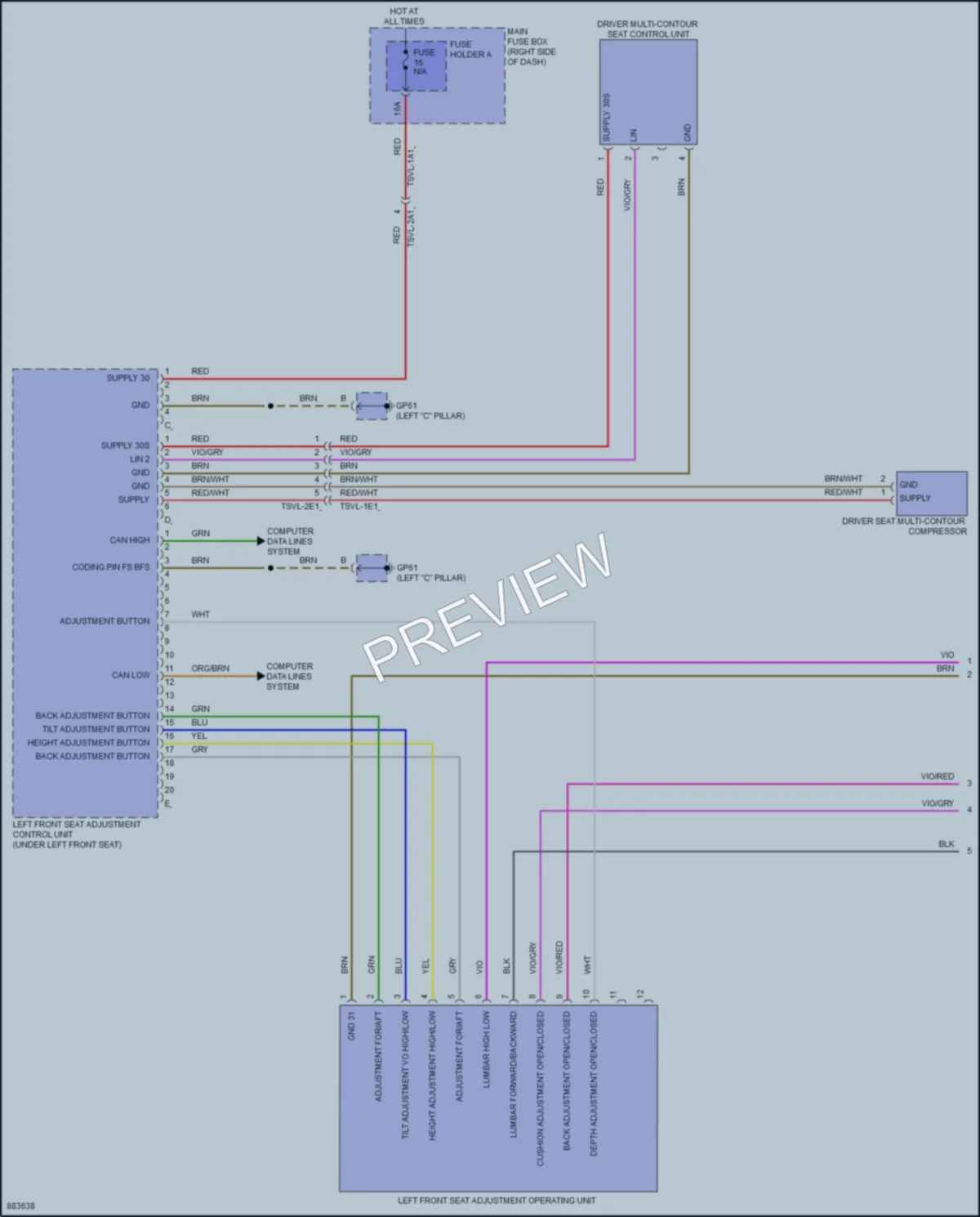 2024 Porsche 911 Memory Systems wiring diagram preview