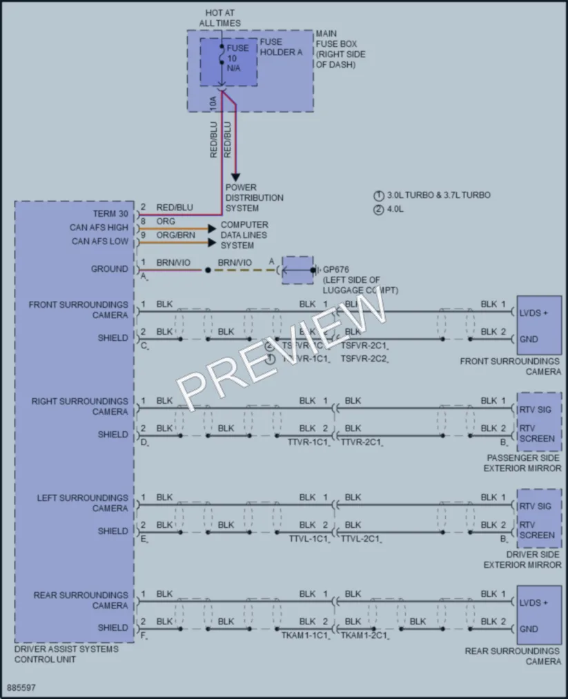 2024 Porsche 911 Navigation wiring diagram preview
