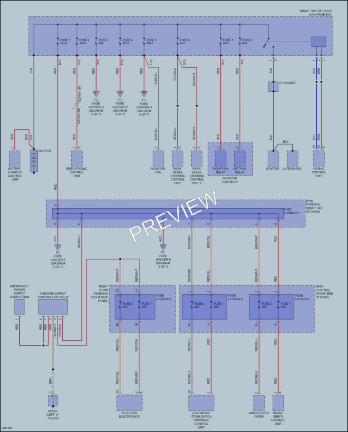 2024 Porsche 911 Power Distribution wiring diagram preview