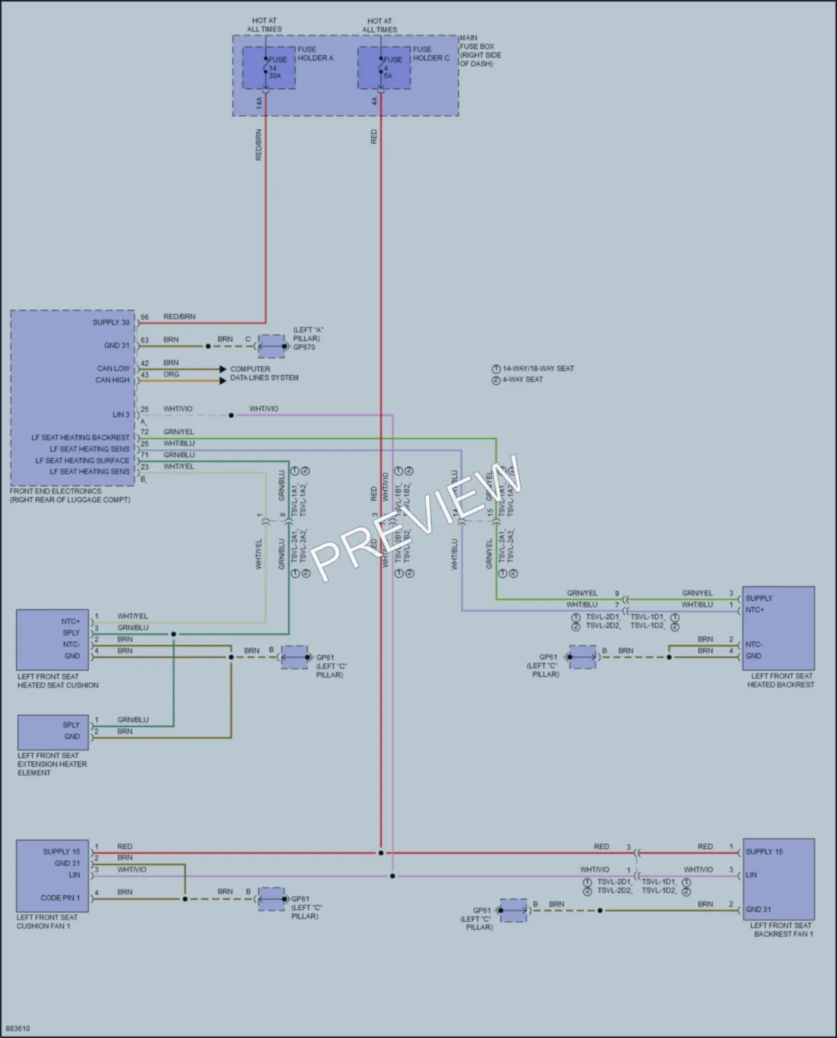 2024 Porsche 911 Power Seats wiring diagram preview