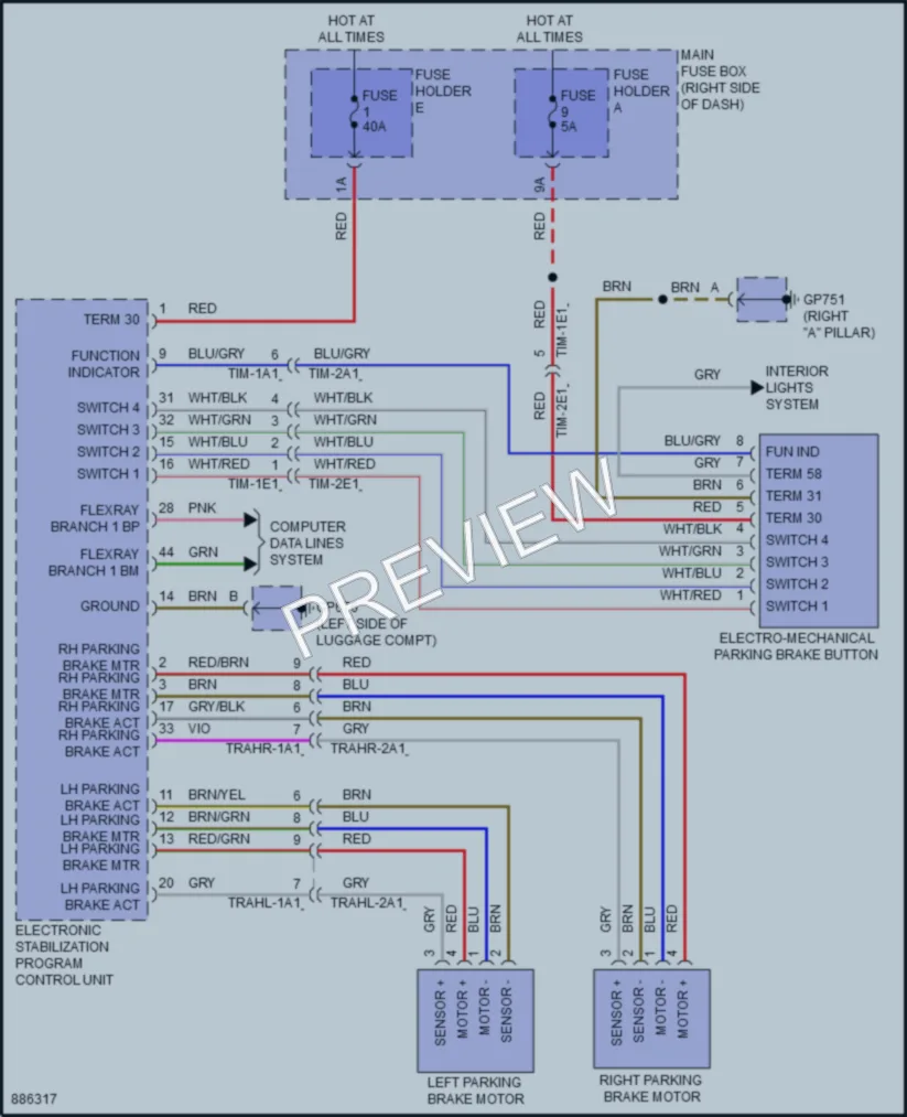 2024 Porsche 911 Shift Interlock wiring diagram preview