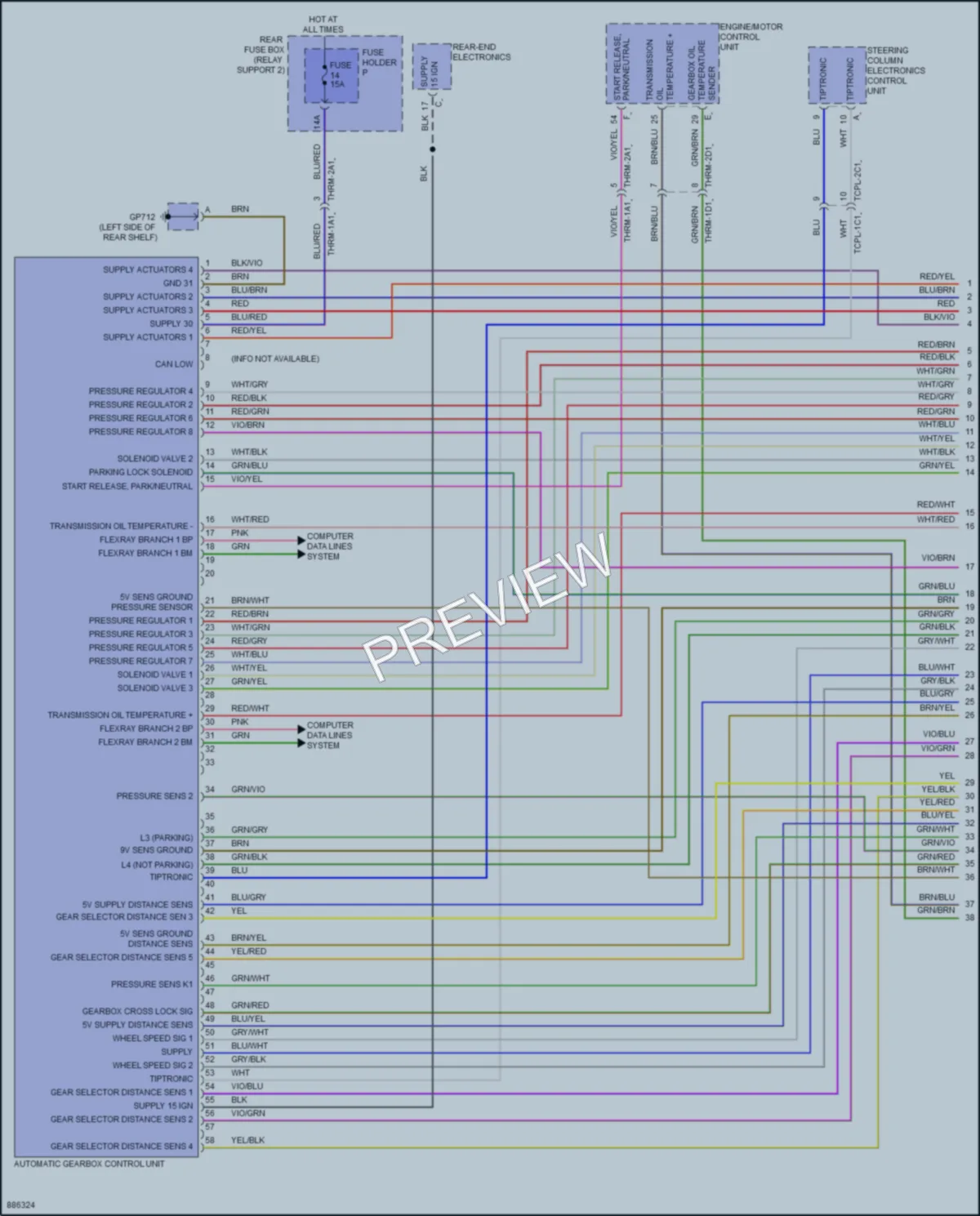 2024 Porsche 911 Transmission wiring diagram preview