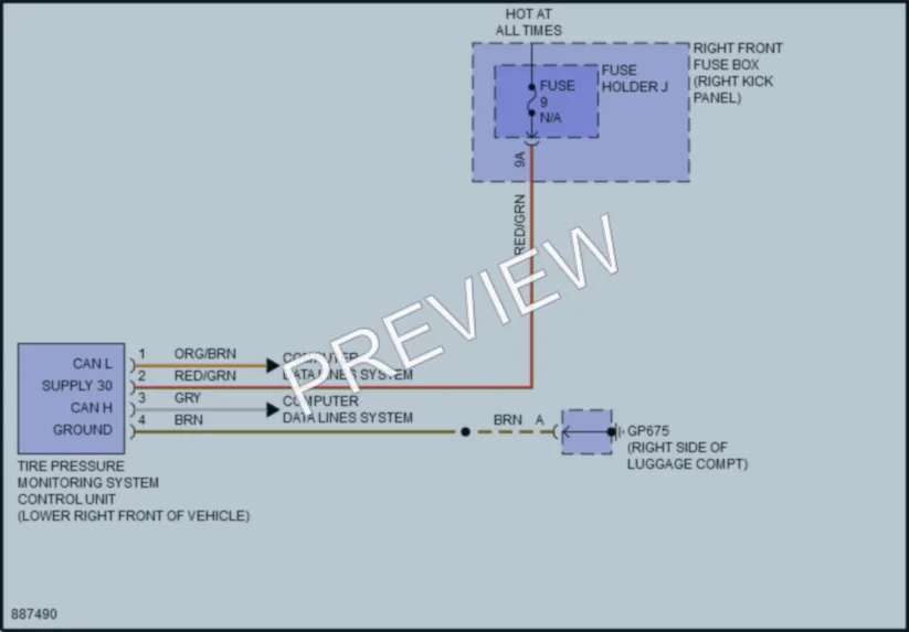 2024 Porsche 911 Warning Systems wiring diagram preview