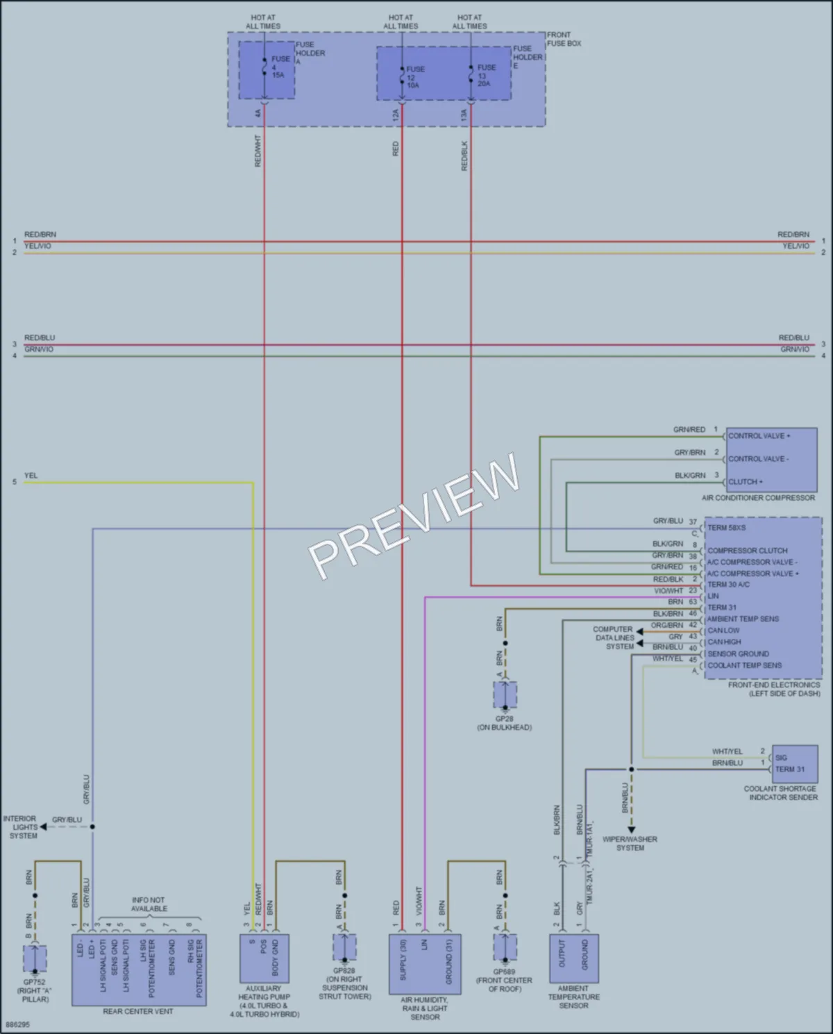 2024 Porsche Cayenne Air Conditioning wiring diagram preview