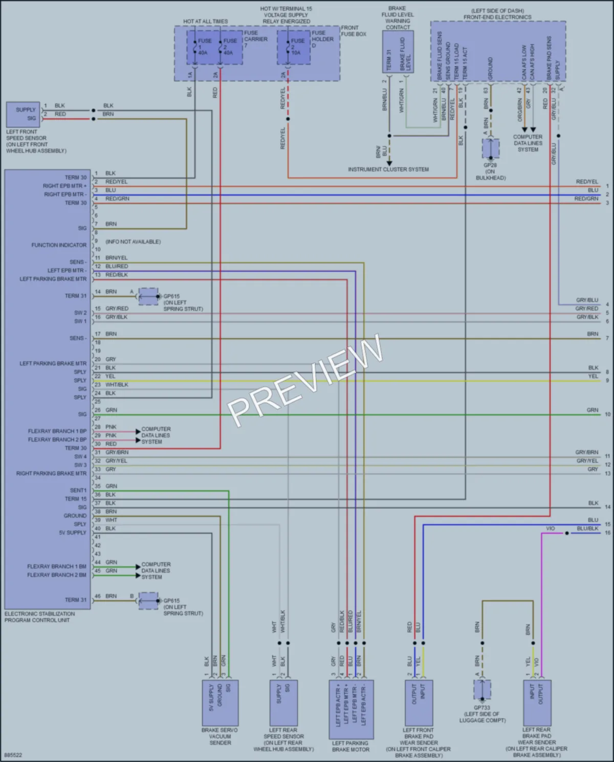 2024 Porsche Cayenne Anti Lock Brakes wiring diagram preview