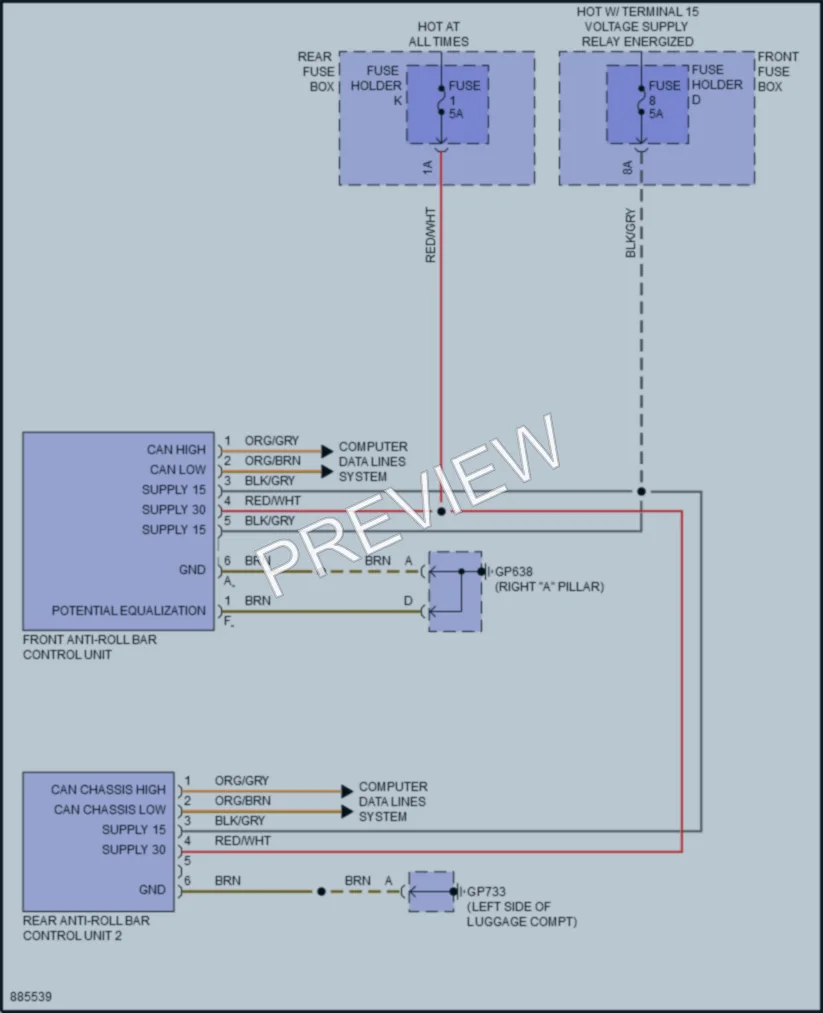 2024 Porsche Cayenne Electronic Suspension wiring diagram preview