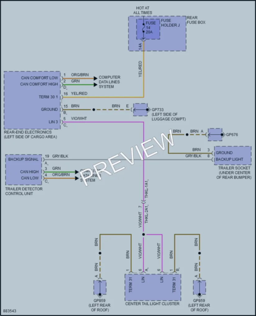 2024 Porsche Cayenne Exterior Lights wiring diagram preview