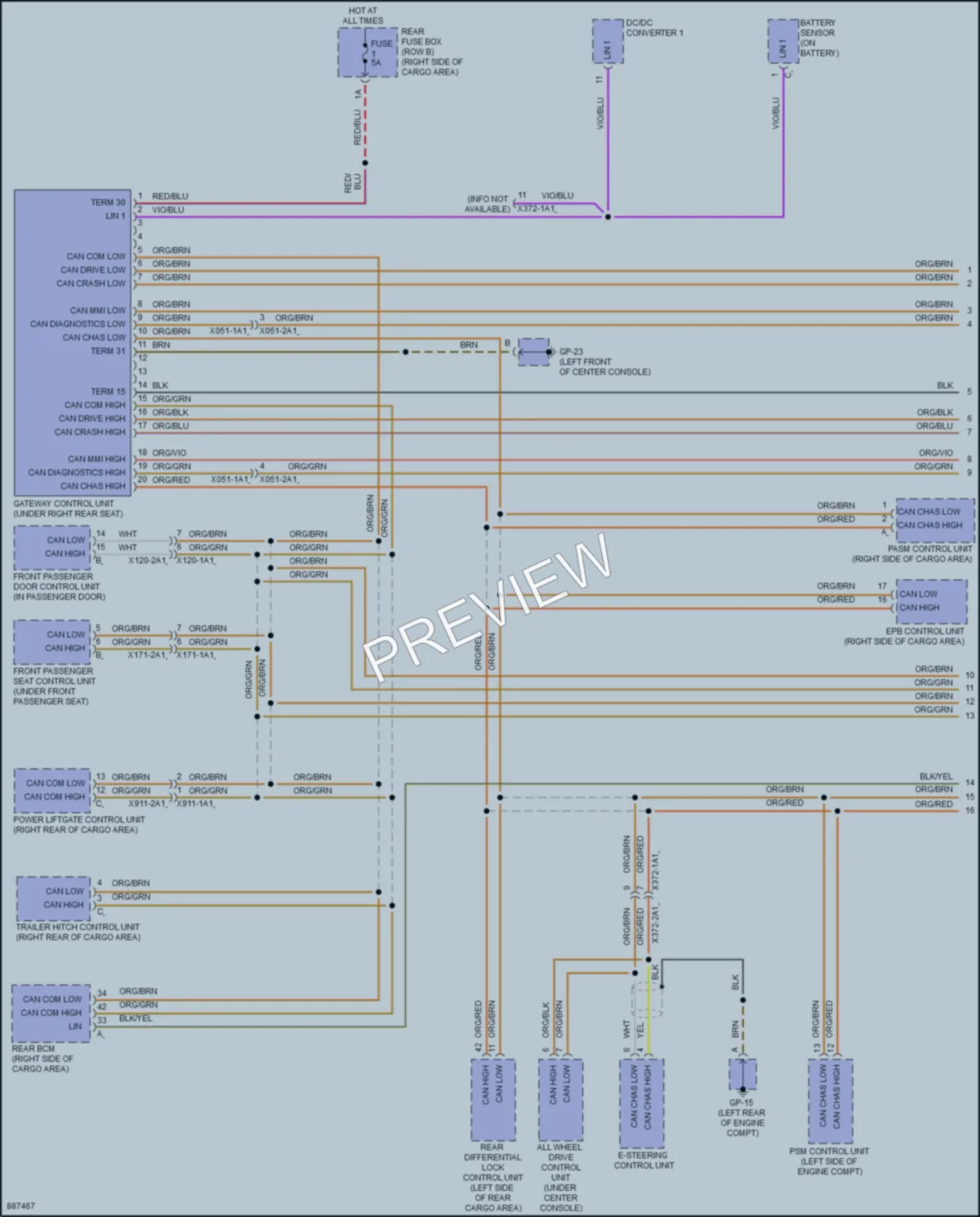 2024 Porsche Macan Computer Data Lines wiring diagram preview