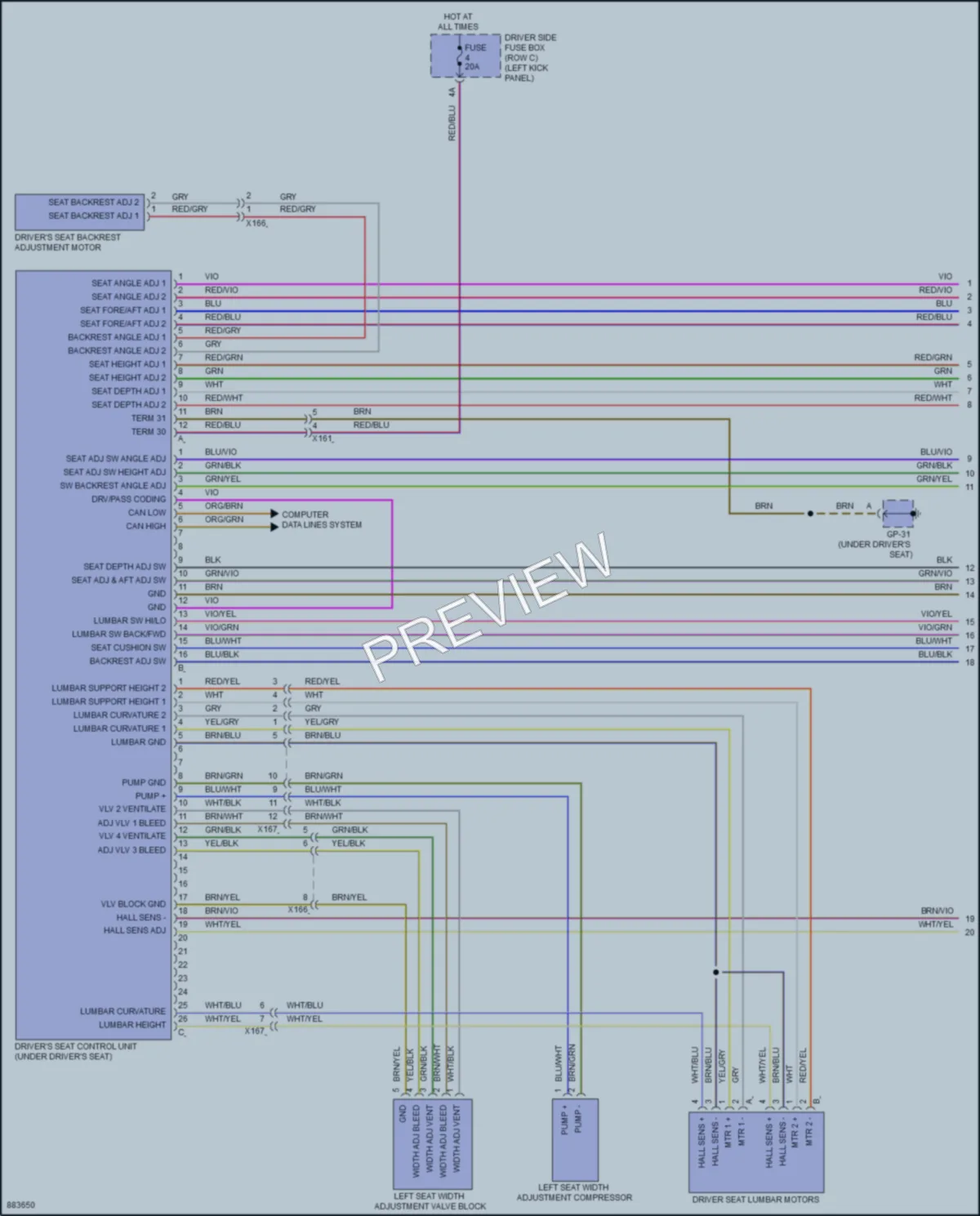 2024 Porsche Macan Memory Systems wiring diagram preview