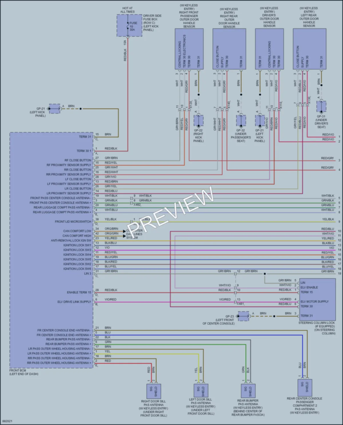 2024 Porsche Macan Power Door Locks wiring diagram preview
