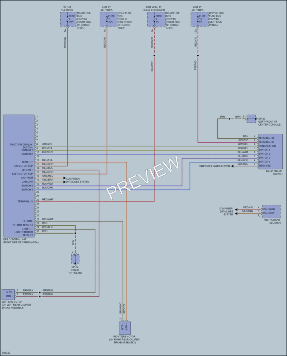 2024 Porsche Macan Shift Interlock wiring diagram preview