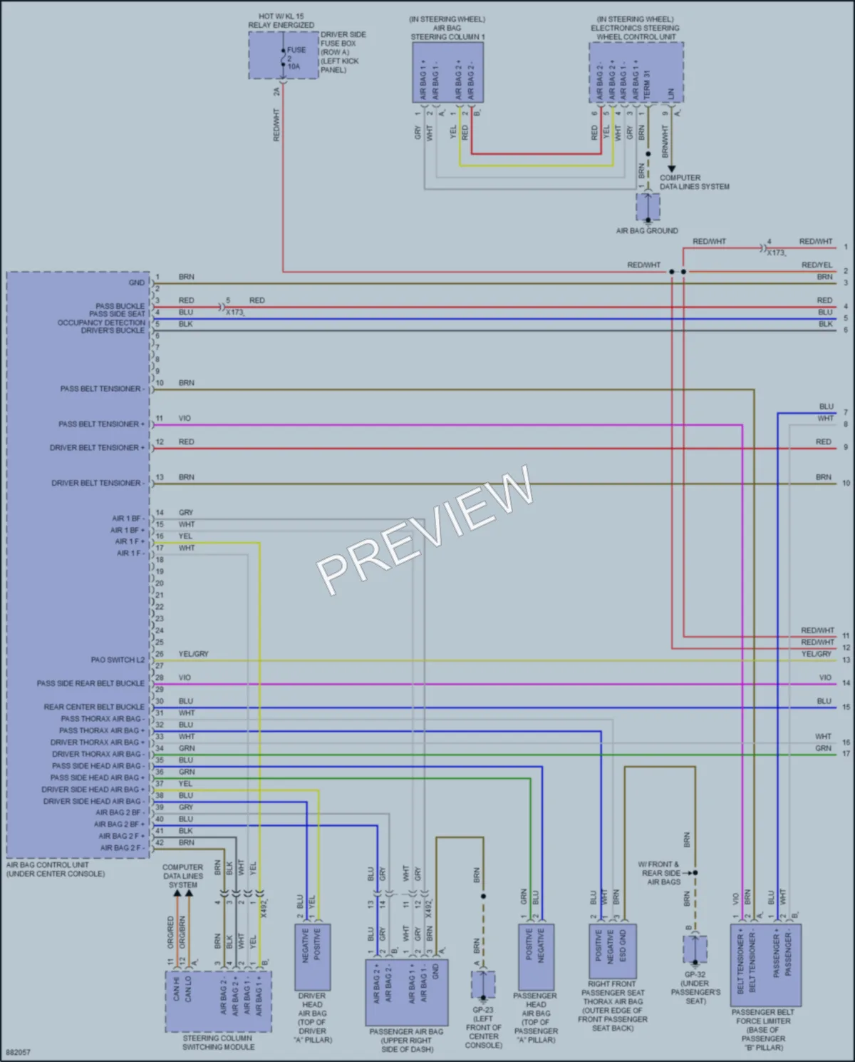 2024 Porsche Macan Supplemental Restraints wiring diagram preview