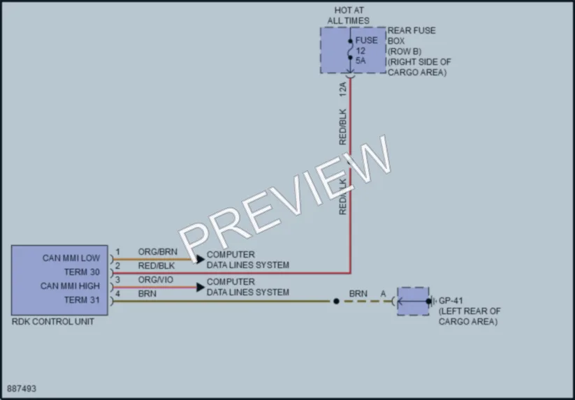 2024 Porsche Macan Warning Systems wiring diagram preview
