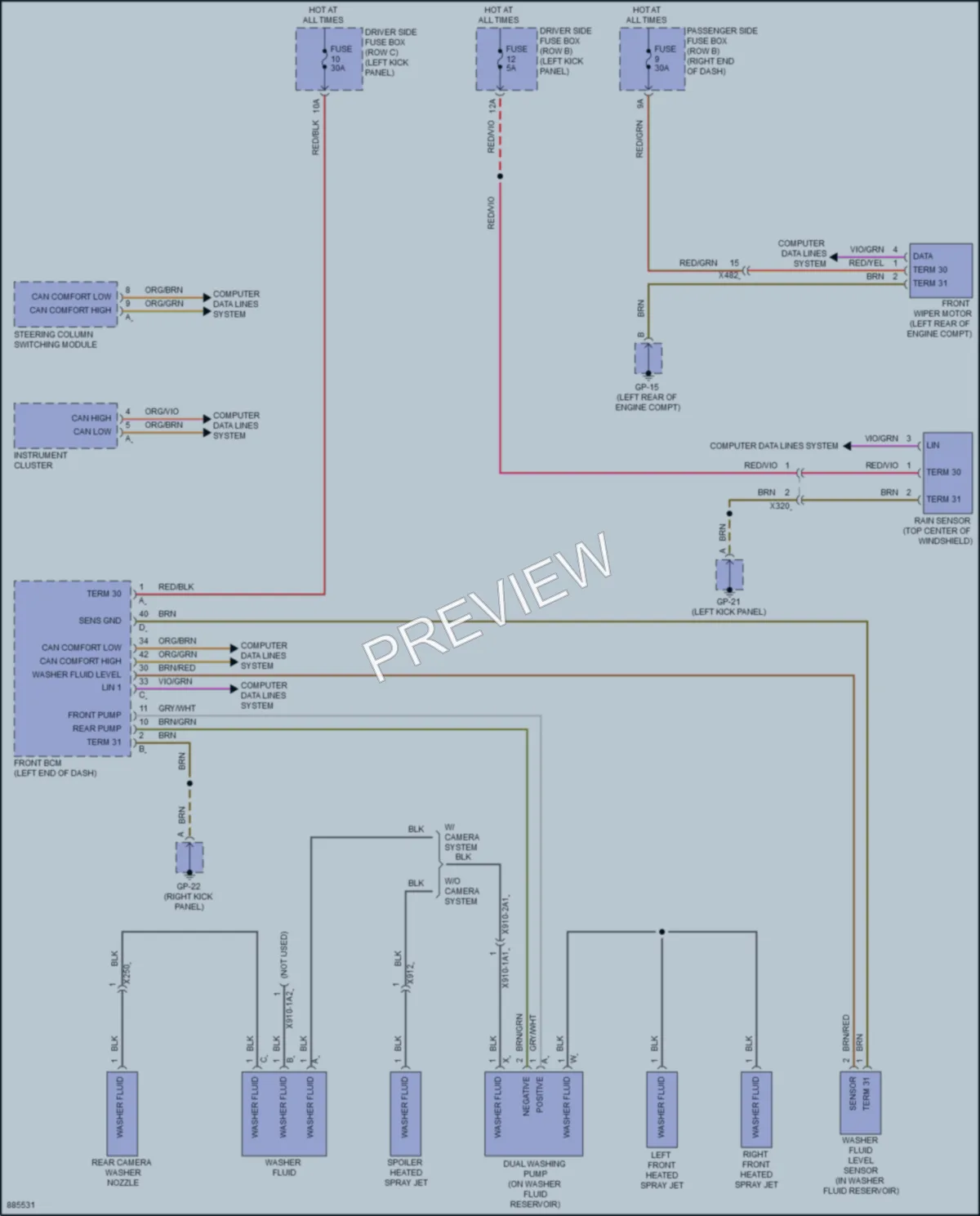 2024 Porsche Macan Wiper Washer wiring diagram preview