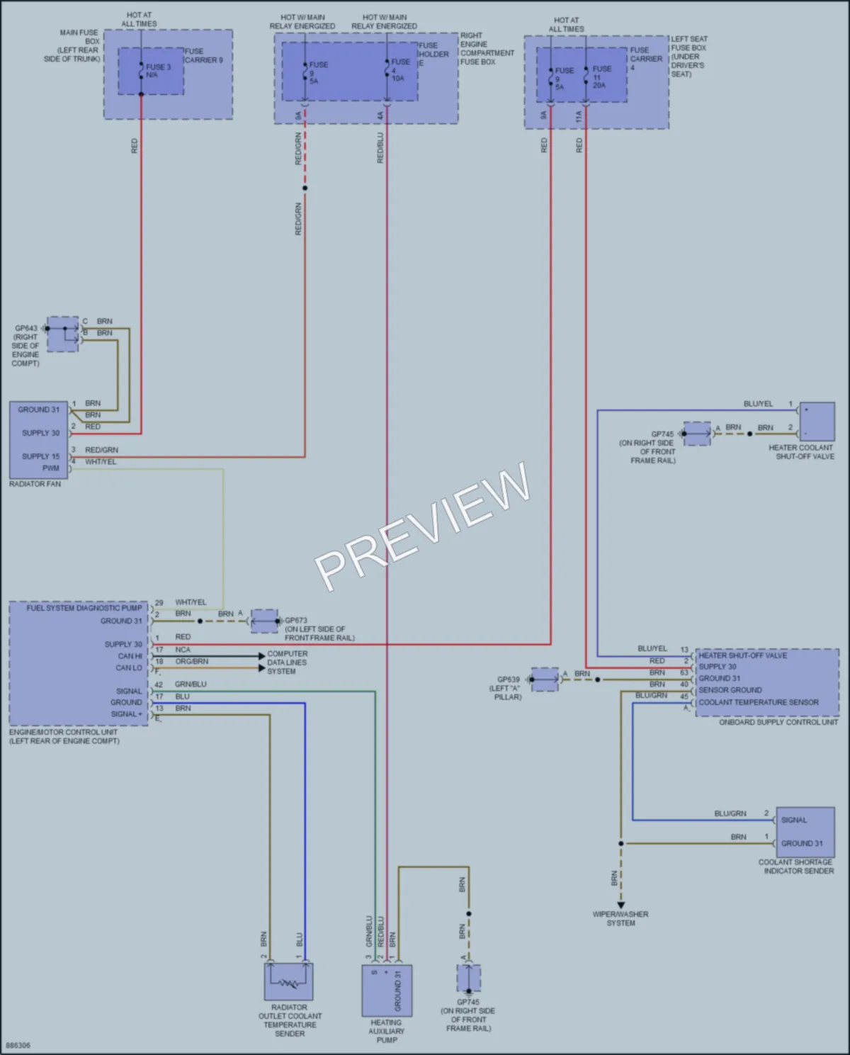 2024 Porsche Panamera Cooling Fan wiring diagram preview