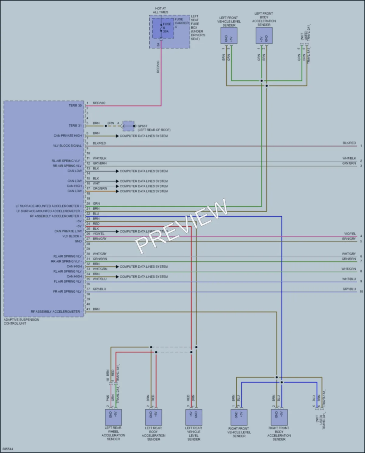 2024 Porsche Panamera Electronic Suspension wiring diagram preview