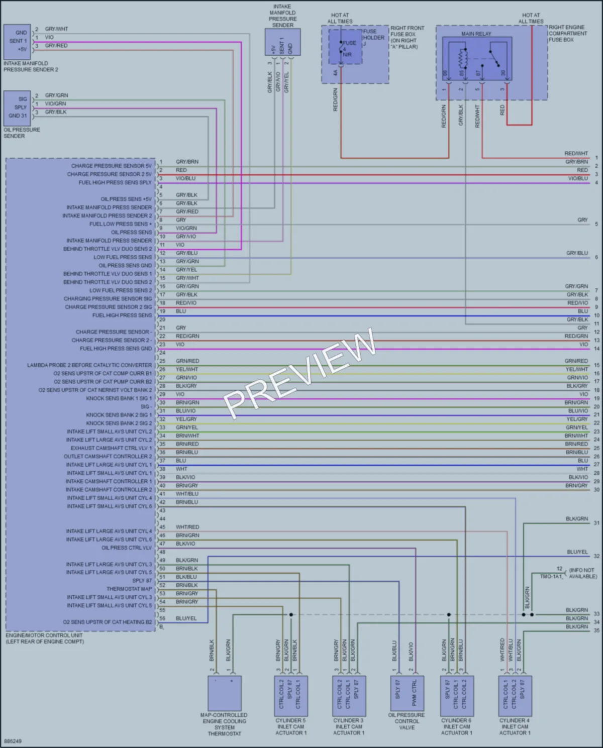 2024 Porsche Panamera Engine Performance wiring diagram preview