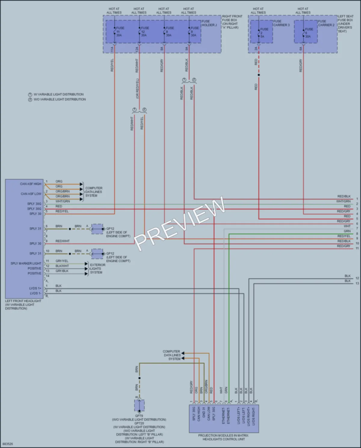 2024 Porsche Panamera Headlights wiring diagram preview