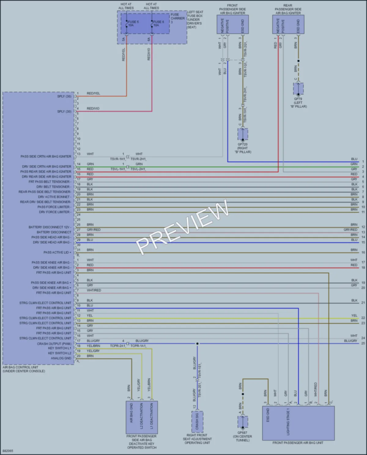2024 Porsche Panamera Supplemental Restraints wiring diagram preview