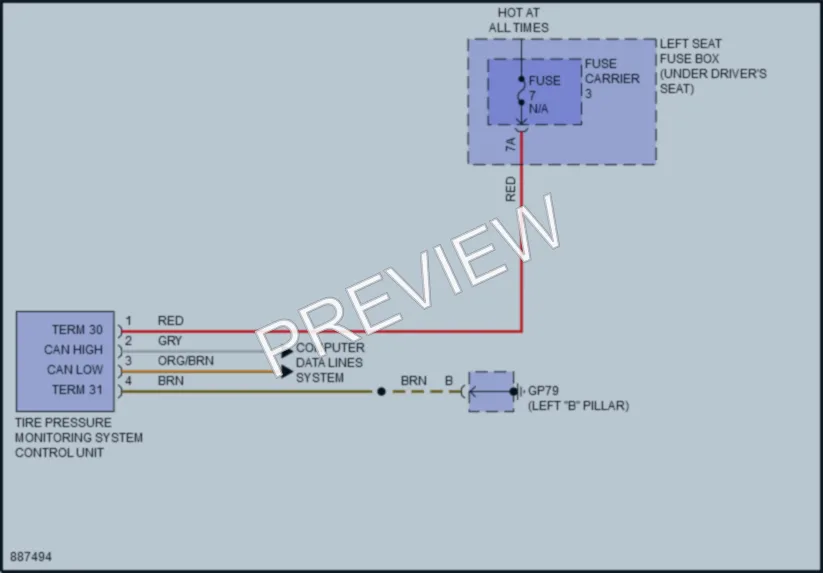 2024 Porsche Panamera Warning Systems wiring diagram preview