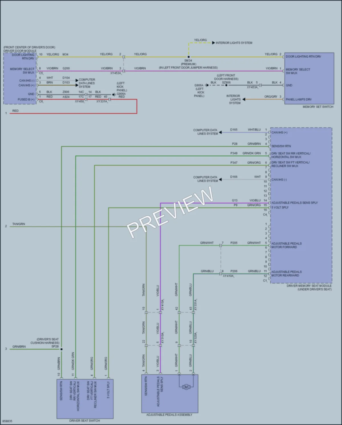 2024 Ram 1500 Memory Systems wiring diagram preview