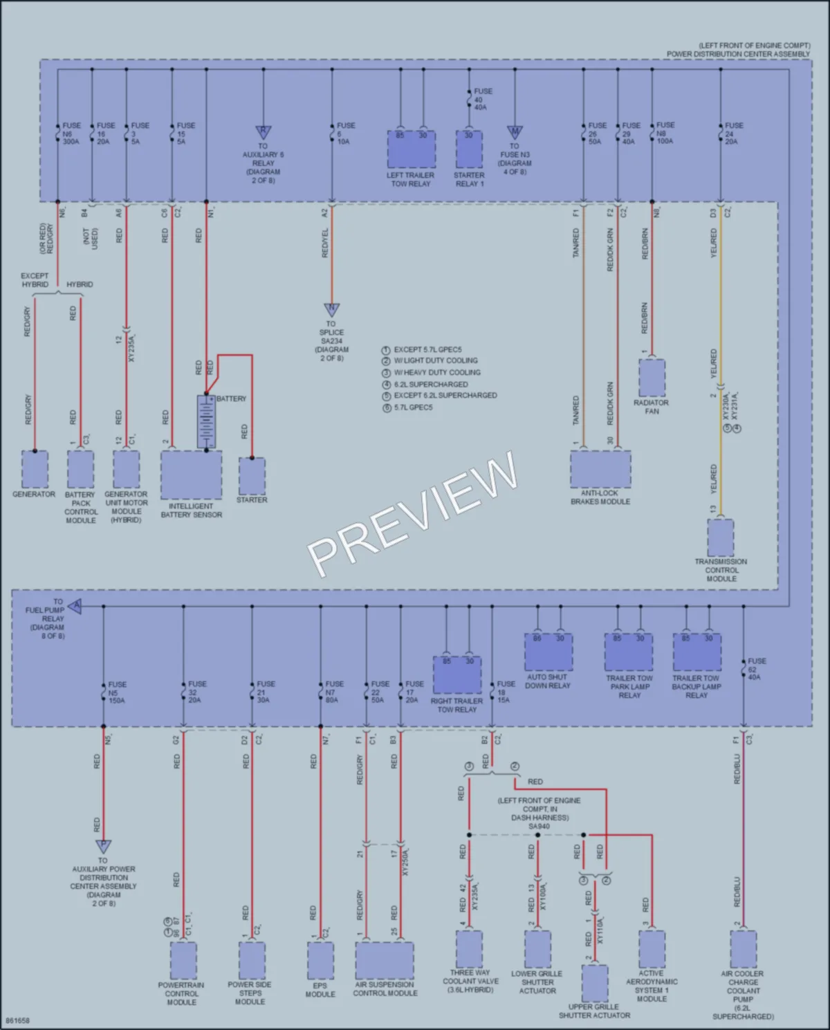 2024 Ram 1500 Power Distribution wiring diagram preview