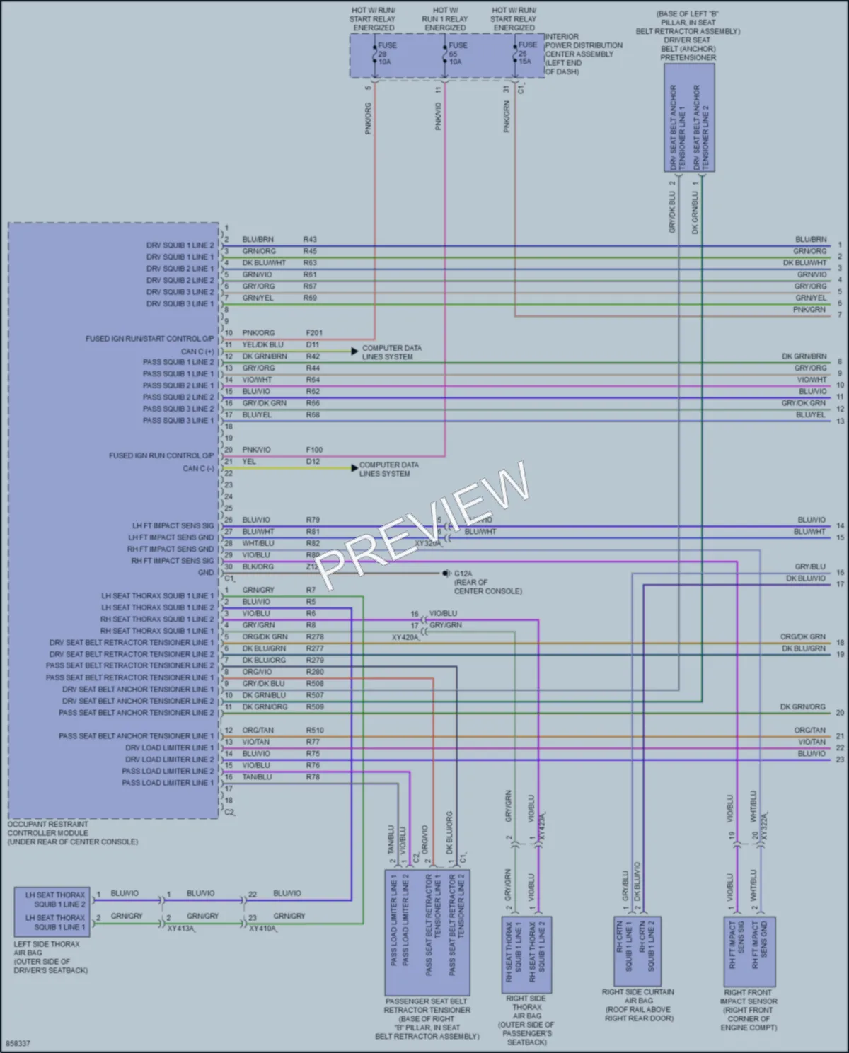 2024 Ram 1500 Supplemental Restraints wiring diagram preview