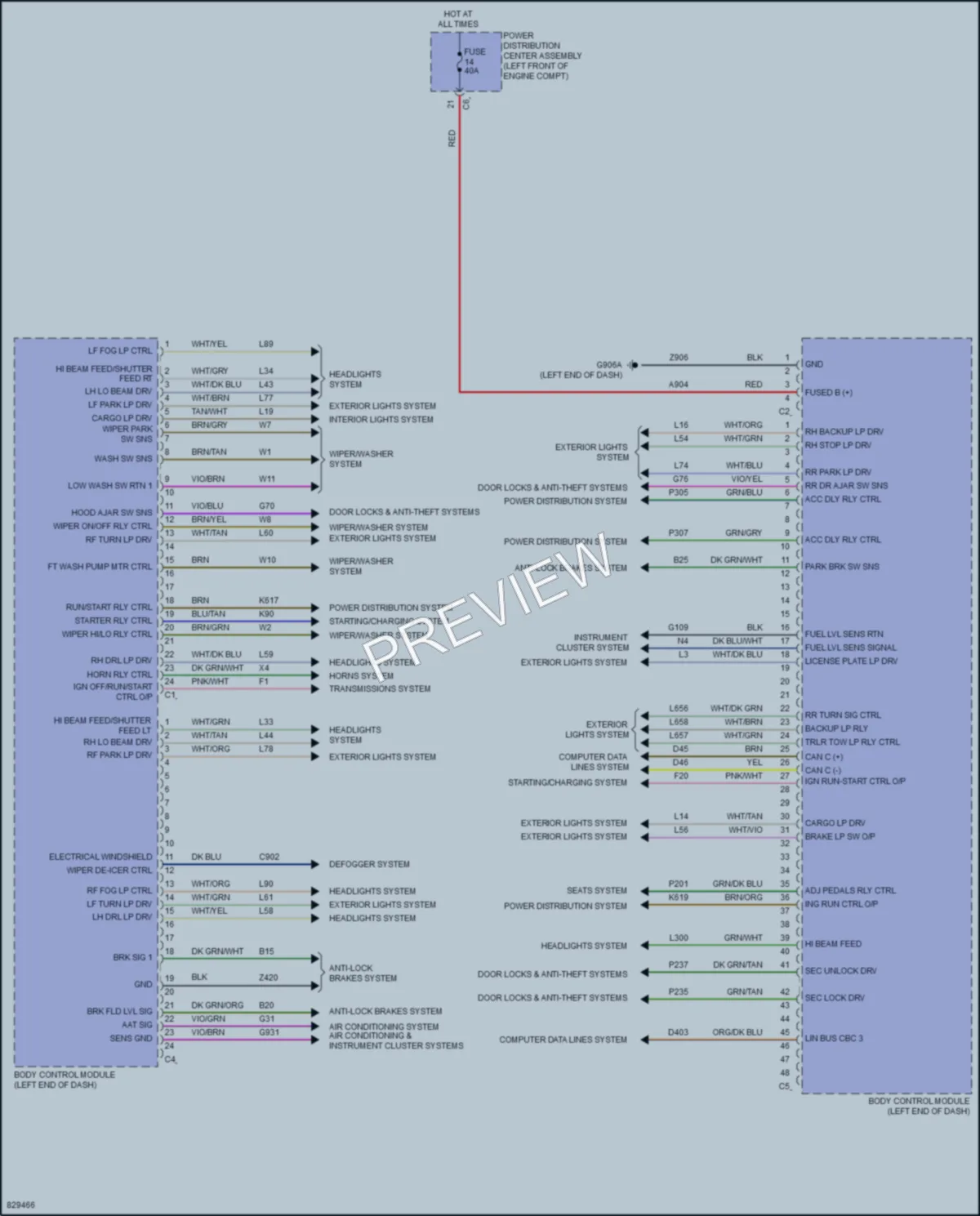 2024 Ram 1500Classic Body Control Modules wiring diagram preview