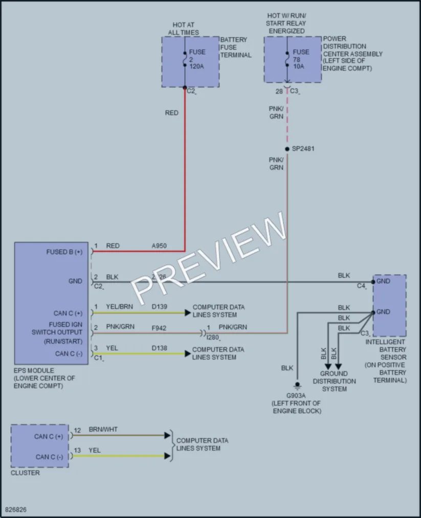 2024 Ram 1500Classic Electronic Power Steering wiring diagram preview