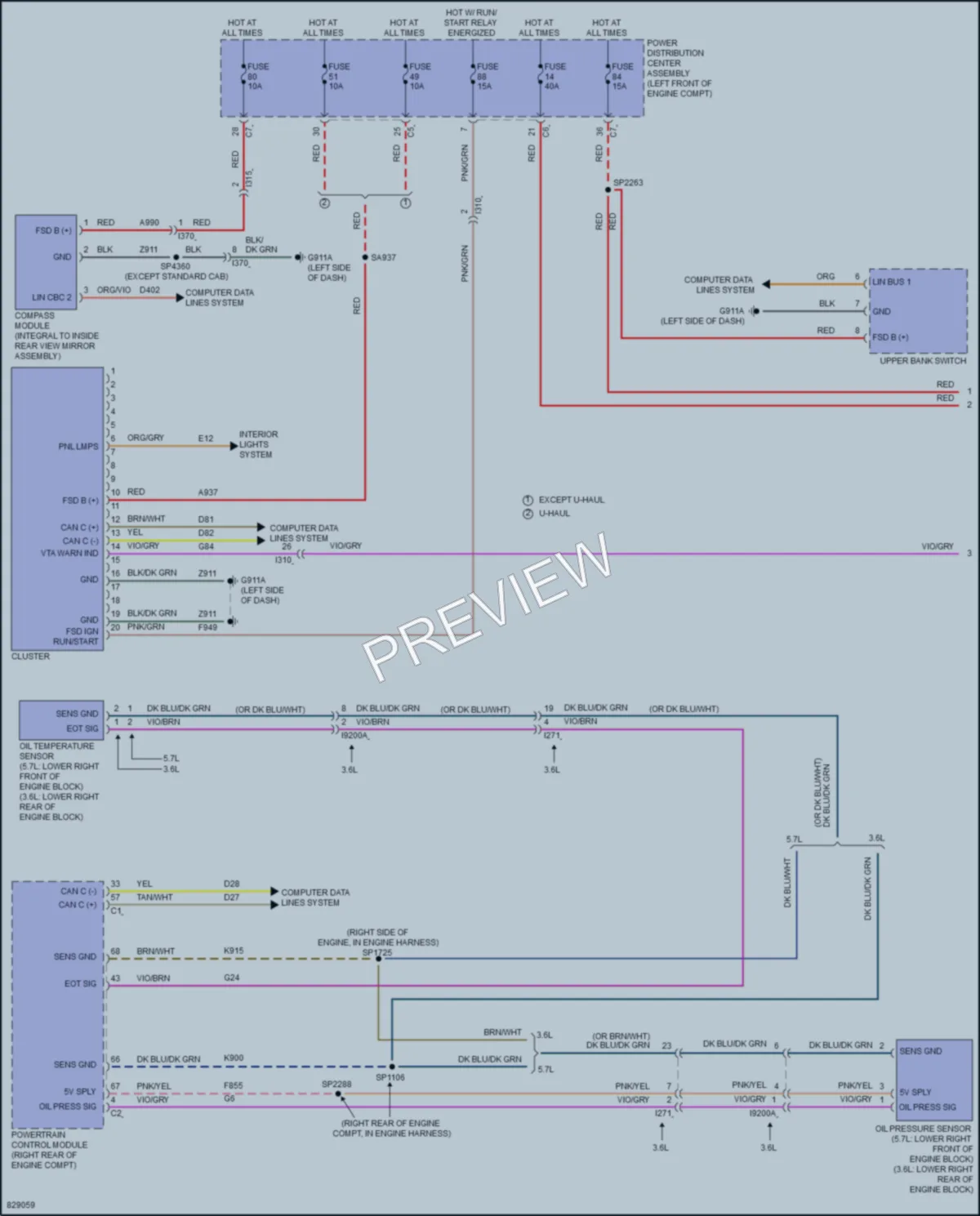 2024 Ram 1500Classic Instrument Cluster wiring diagram preview