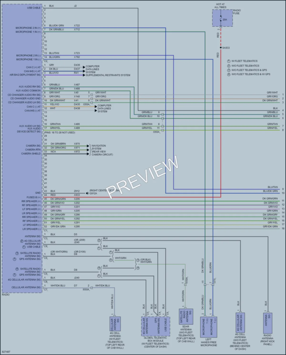 2024 Ram 1500Classic Navigation wiring diagram preview