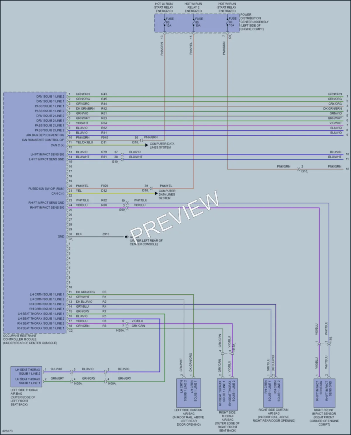 2024 Ram 1500Classic Supplemental Restraints wiring diagram preview