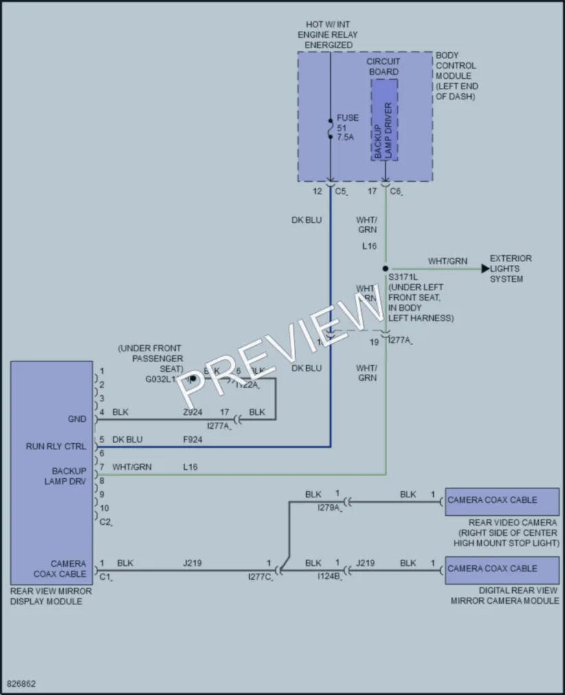 2024 Ram 1500ProMaster Power Mirrors wiring diagram preview