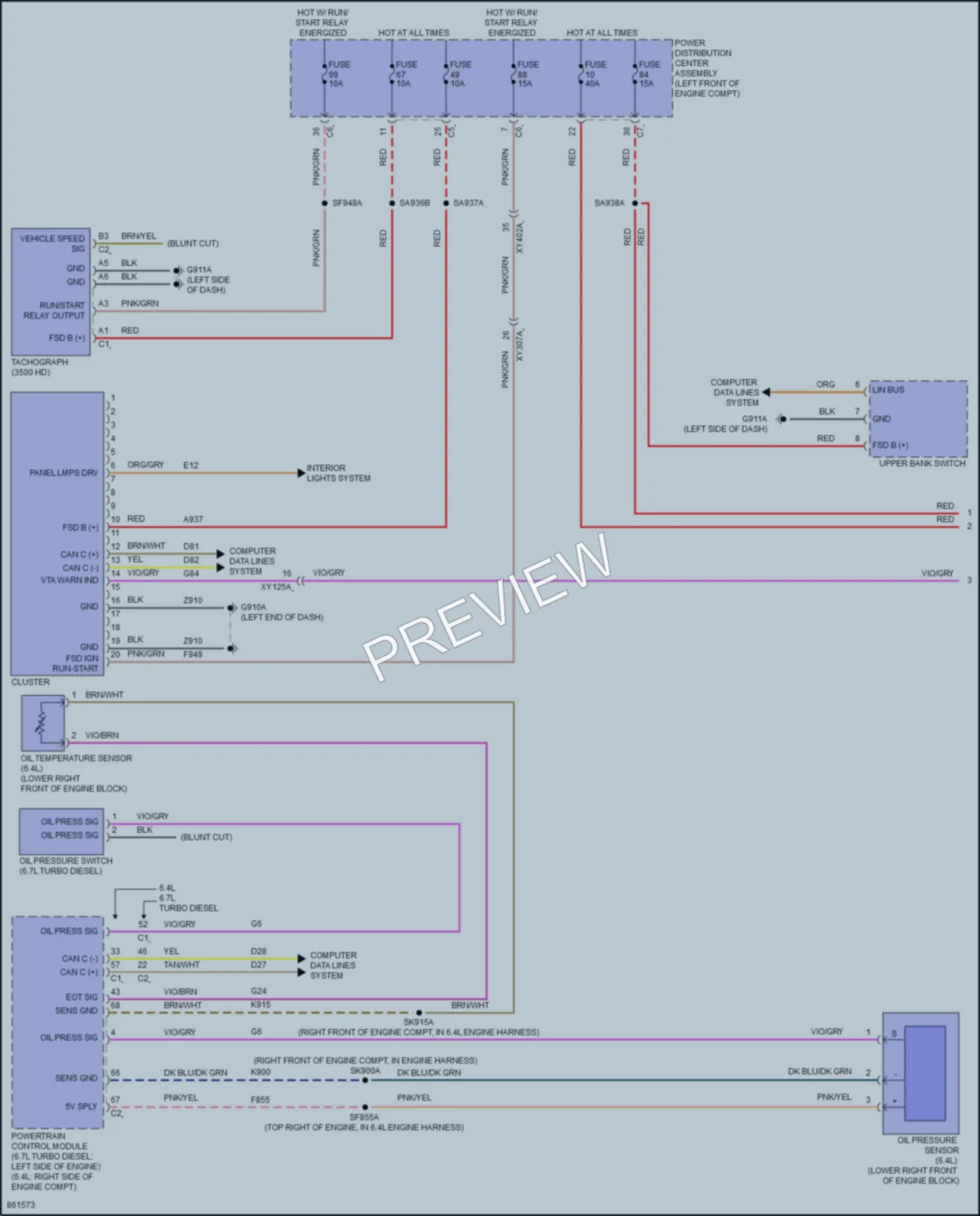2024 Ram 2500 Instrument Cluster wiring diagram preview
