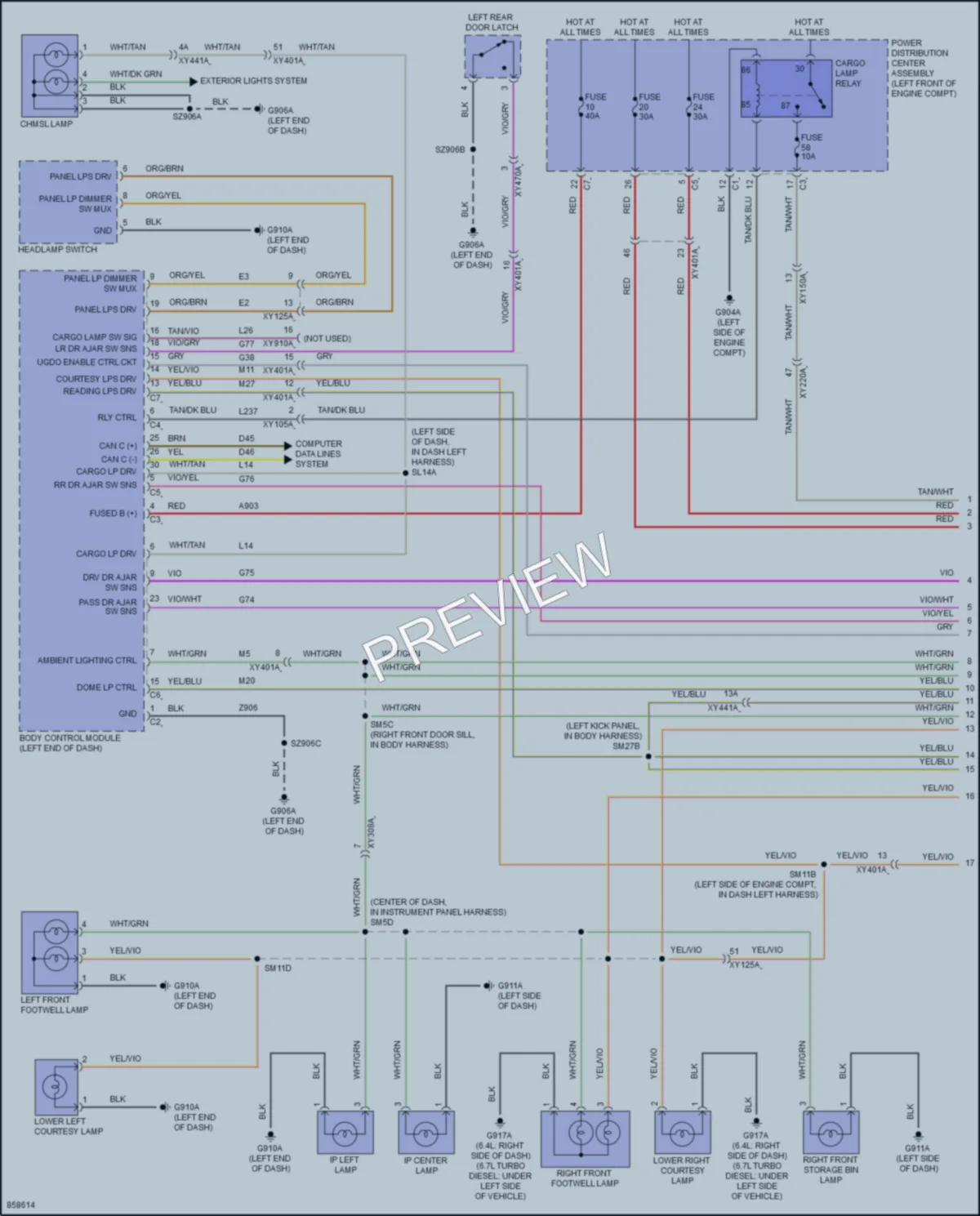 2024 Ram 2500 Interior Lights wiring diagram preview