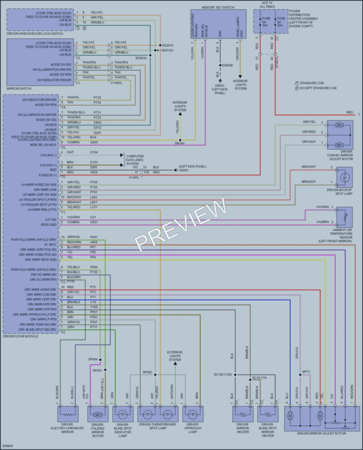 2024 Ram 2500 Memory Systems wiring diagram preview
