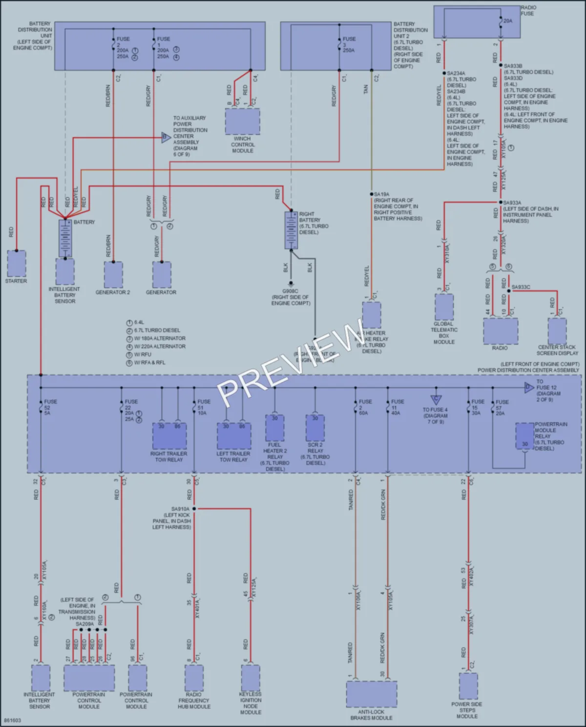 2024 Ram 2500 Power Distribution wiring diagram preview
