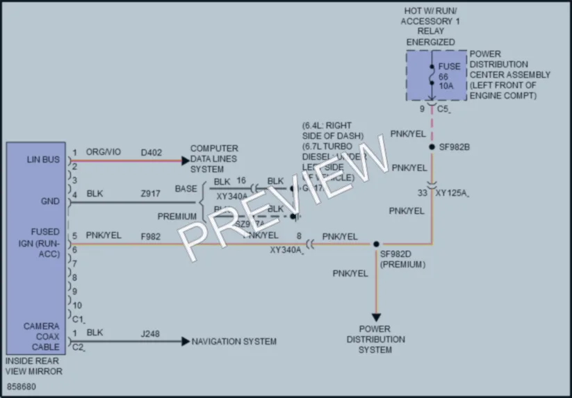 2024 Ram 2500 Power Mirrors wiring diagram preview